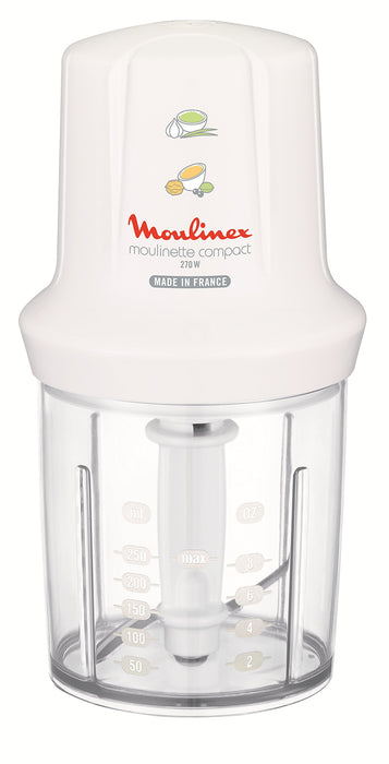 Moulinex DJ300110 Mini Chopper Elektro Moulinette Compact shaker z pokrywą biały 270 W