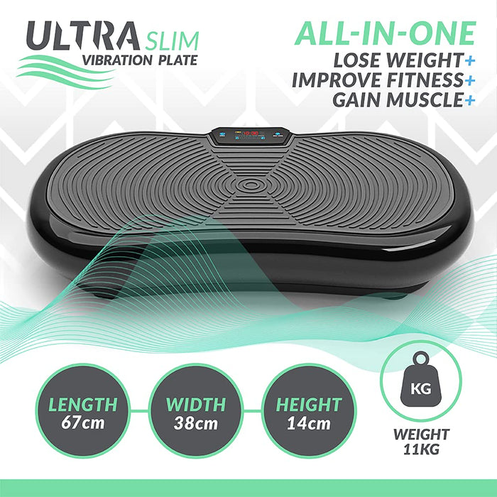 Bluefin Fitness Dorośli, Unisex Ultra Slim Płyta Wibracyjna, Czarny, ‎77 x 44.2 x 17.4 cm