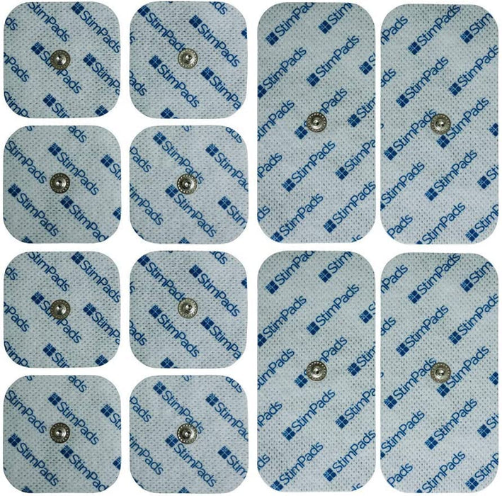 StimPads elektrody do Compex* Combo zestaw 12 elektrod (4 x 50 x 100 mm pojedynczy SNAP" i 8 x 50 x 50 mm). Idealnie współpracuje z Compex* SUPER PROMO!