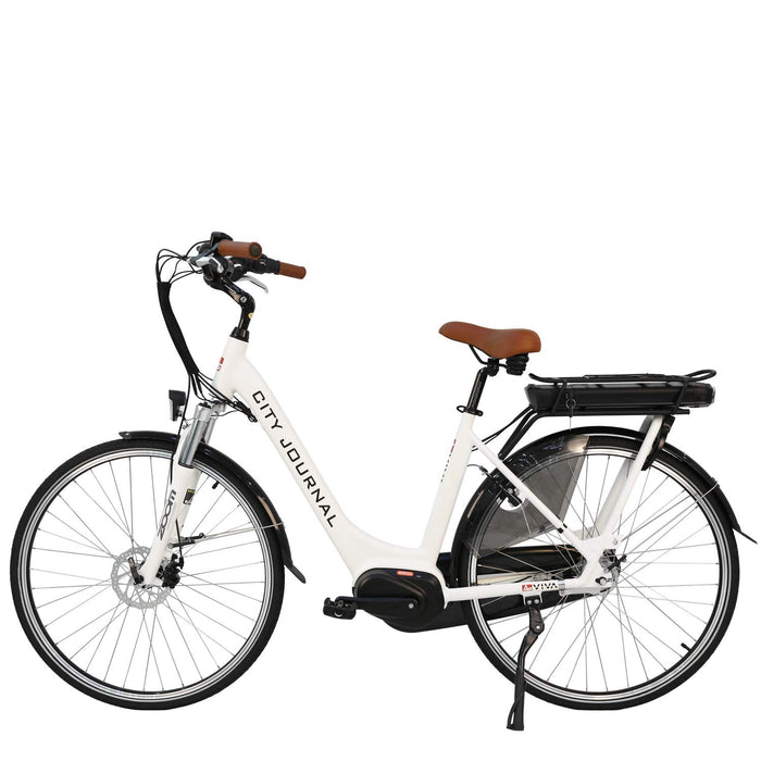 AsVIVA E-Bike damski rower holenderski 28", niskopoczątkujący (akumulator 13 Ah), 7-biegowa przerzutka Shimano, silnik środkowy, hamulce tarczowe, biały