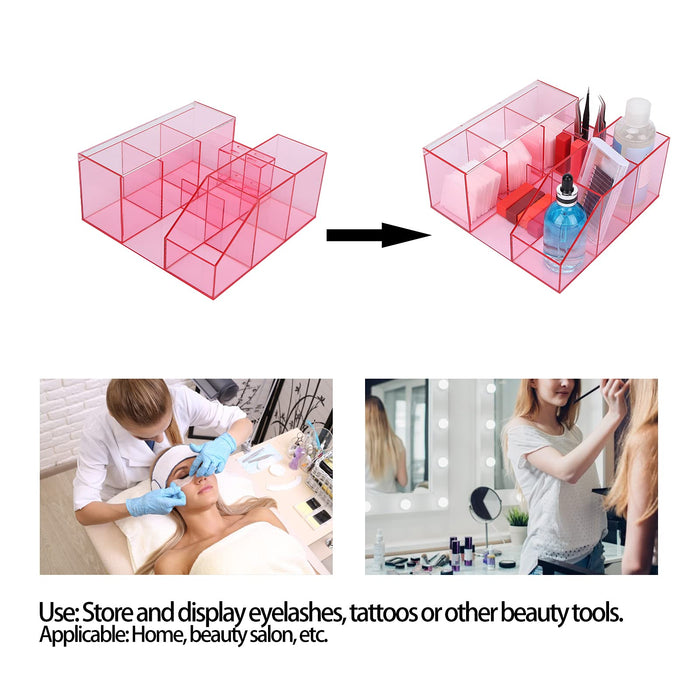 Pojemnik ekspozycyjny na makijaż, solidna konstrukcja różowy przezroczysty duża przestrzeń do przechowywania makijażu pudełko do przechowywania do domu do salonu piękności