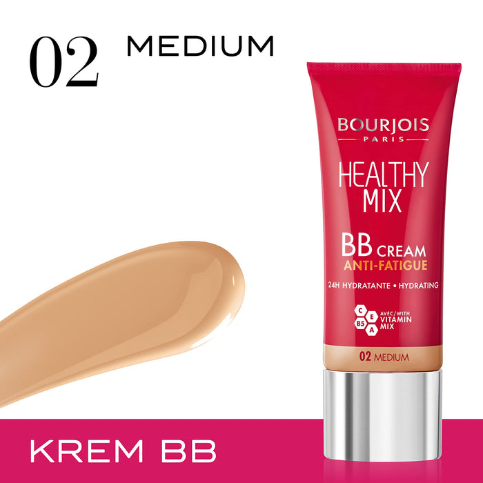 Bourjois Krem BB Healthy Mix rozświetlający i nawilżający krem BB z witaminami nr 02 - Medium
