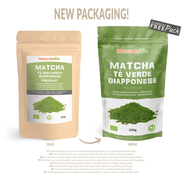 Zielona herbata Matcha organiczna w proszku - Gatunek Premium - 100 g. Herbata Matcha jest produkowana w Uji (Kyoto) w Japonii. Idealna do picia oraz do deserów, koktajli, zimnej herbaty, mleka i jako składnik przepisów.