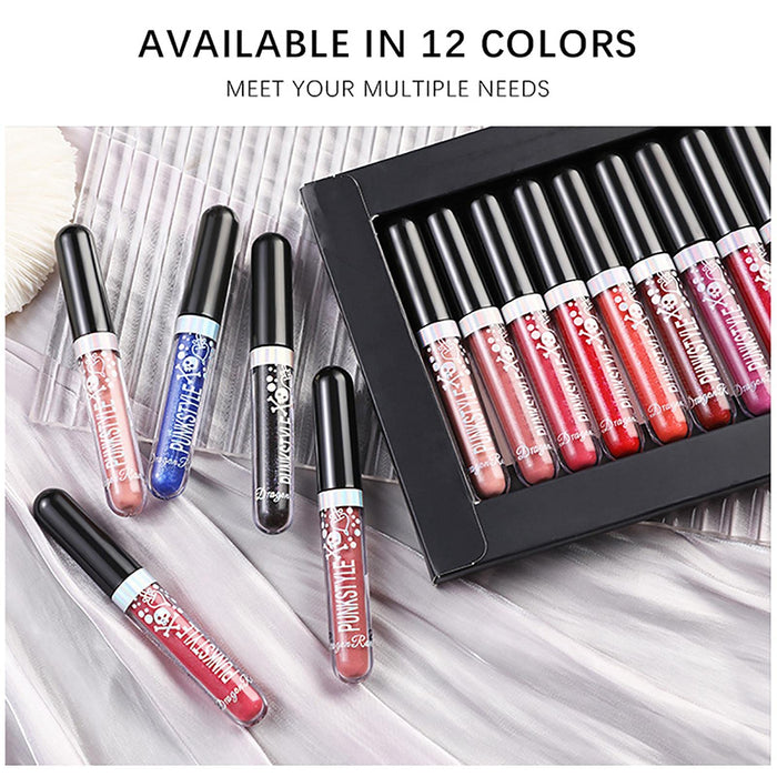 Zestaw płynnych pomadek do ust, na Halloween, długo trwały, matowy, trwały, nieklejący, zestaw wodoodpornych pomadek do ust dla kobiet, czarujący, atrakcyjny, kosmetyczny makijaż