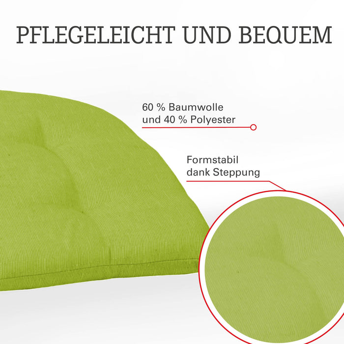 Beo Poduszka do siedzenia, meble ogrodowe, wodoodporna, przyjazna dla skóry, oddychająca, wyprodukowano w UE, zielona, odporna na plamy, poduszka na fotel 41 x 41 cm, łatwa w pielęgnacji