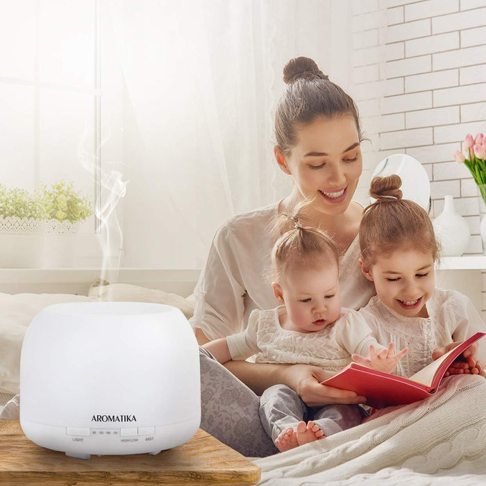 Essential Oil Diffuser 500ml - Ultrasonic Humidification - Aromatherapy Diffuser Humidifier- 7 Color LED Lights - for Room - Home - Office - Yoga - Salon - Spa - Office - Bedroom - Best for Gift