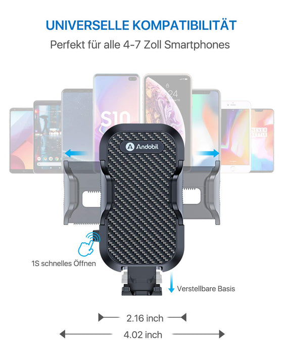 Andobil Uchwyt samochodowy na telefon komórkowy, montowany na otworze wentylacji lub na przyssawki, 3 w 1, uniwersalny uchwyt na smartfon do iPhone 11, 11 Pro, Samsung Galaxy Note 10/S10, Huawei, Xiaomi, LG i inne