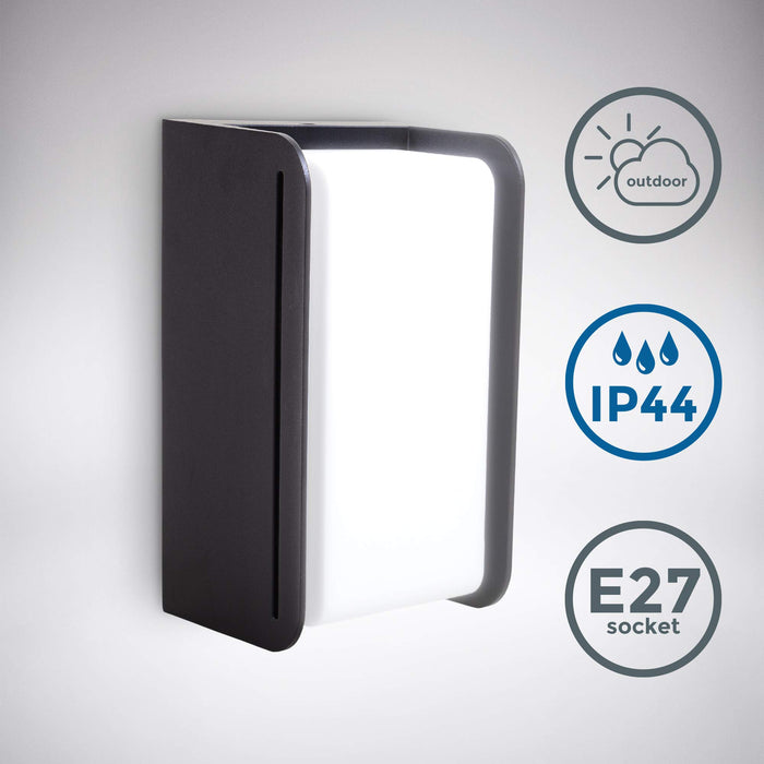 Lampa zewnętrzna B.K.Licht I 1-lampa I oprawka E27 I IP44 lampa ścienna I 215x120 mm I żarówka bez.