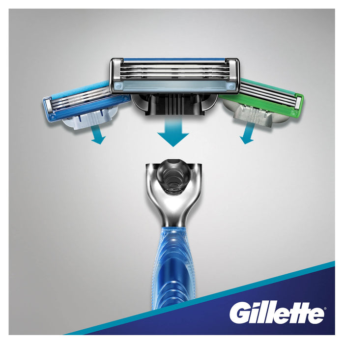 Gillette Mach3 Rączka maszynki do golenia dla mężczyzn + 3 ostrza wymienne, z ostrzami twardszymi niż stal