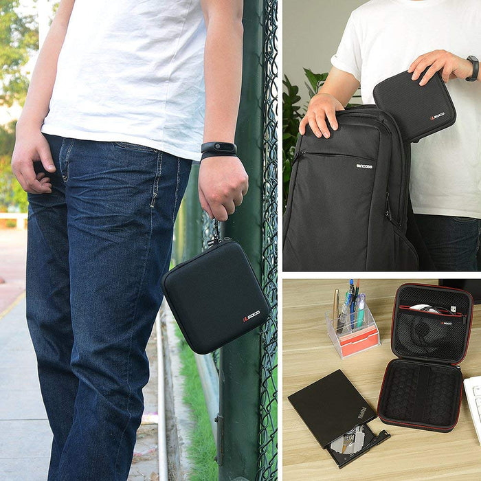 RLSOCO Torba Etui na Zewnętrzny dysk DVD/CD-RW do ASUS ZenDrive U9M/LG Electronics 8X, Apple USB SuperDrive, Dell DW316,HP,Pioneer