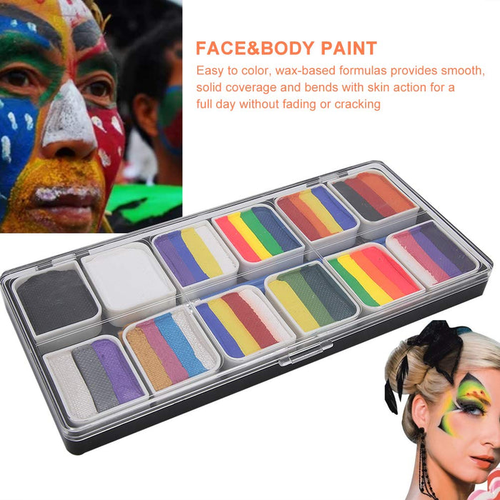 Farba do ciała, 12 kolorów Imprezowa farba do makijażu twarzy Firmowe pokrycie dla dorosłych i dzieci do odgrywania ról na imprezach firmowych
