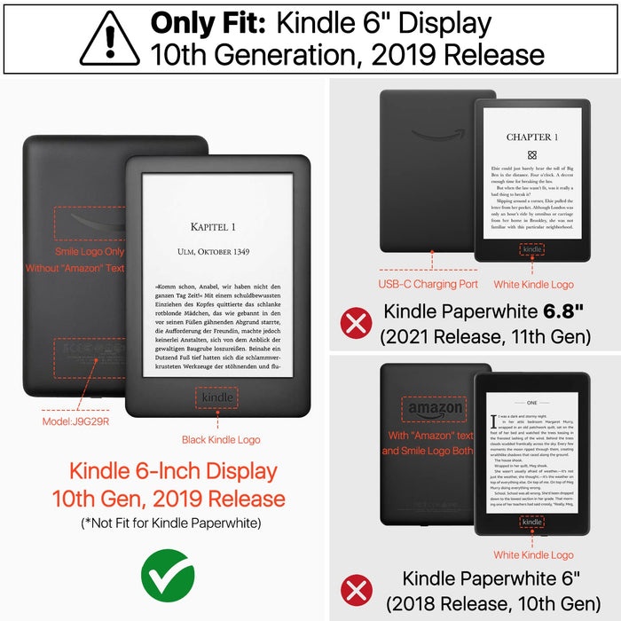 TNP etui do Kindle generacji 10- Cienkie i lekkie etui z funkcją automatycznego uśpienia i budzenia dla Amazon Kindle 6 cali, wersja 2019 10 generacji (Flaminant)