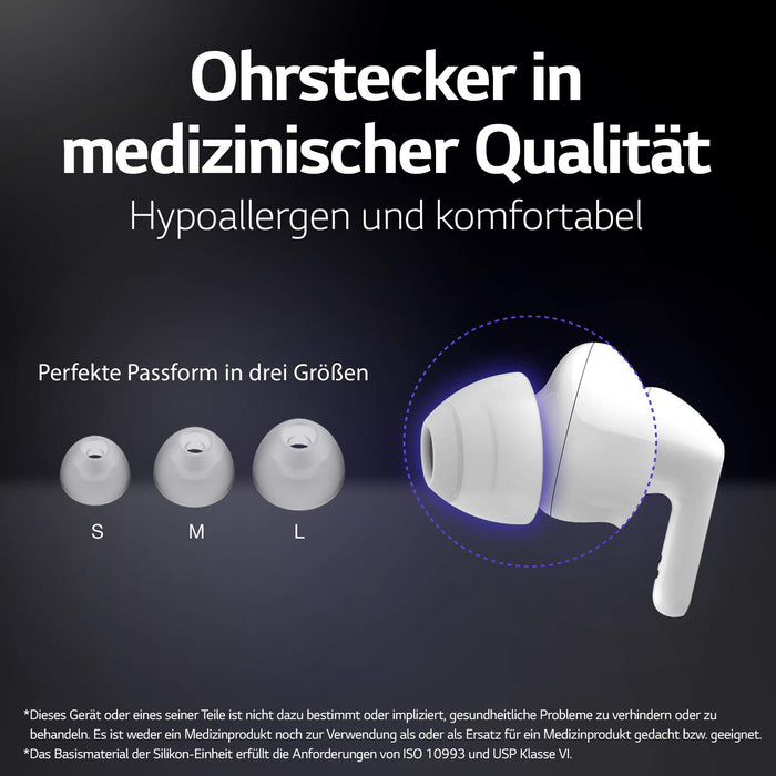 Lg Tone Free Hbs-Fn6 Słuchawki Douszne Bluetooth, Białe Headphones