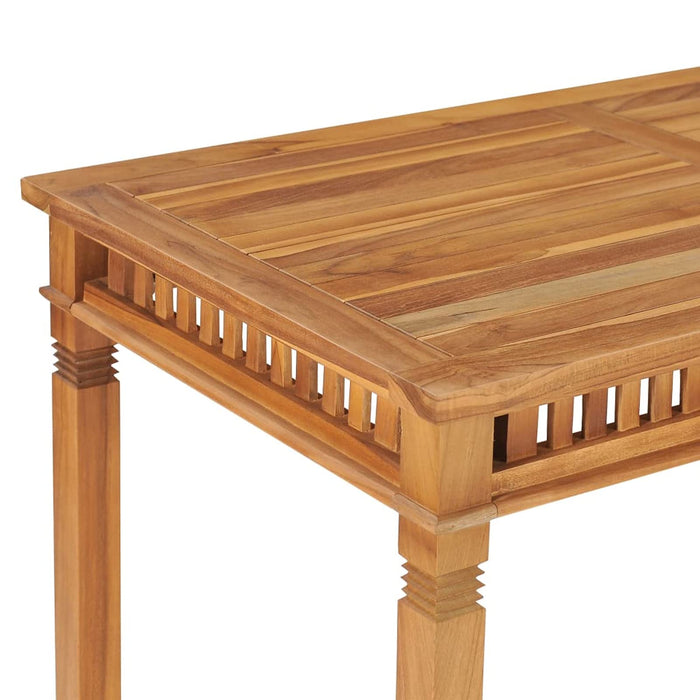 Tidyard Ogrodowy stół do jadalni, odporny na działanie warunków atmosferycznych, stół ogrodowy, stolik balkonowy, stolik pomocniczy, stół do kawy, stół na taras, meble ogrodowe, 120 x 65 x 80 cm, lite drewno tekowe