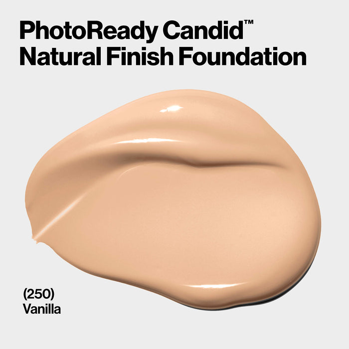 Revlon PhotoReady Candid Natural Finish Foundation, z antyzabrudzeniem, przeciwutleniaczami, składnikami anty-niebieskiego światła, wanilia (250), 22 ml
