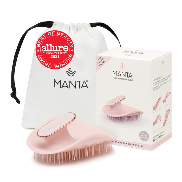 Manta Szczotka do włosów - w pełni elastyczna szczotka do włosów - delikatna szczotka, która zapobiega łamaniu się włosów (różowa)