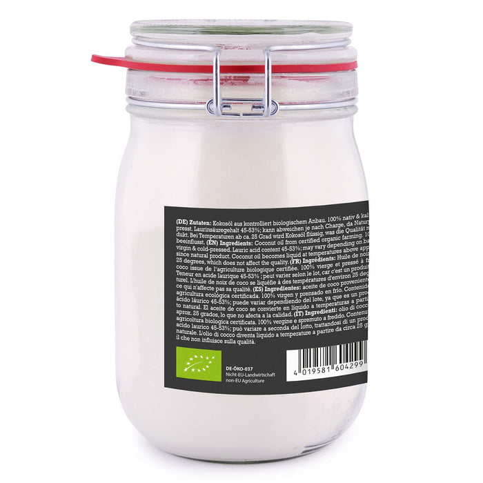 mituso Bio olej kokosowy, natywny, 1 opakowanie (1 x 1000 ml) w słoiku do naprasowania