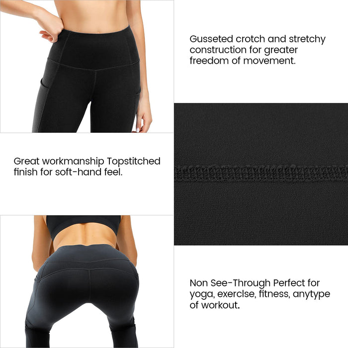 WateLves damskie spodnie do jogi spodnie z wysokim stanem pasek kieszenie kontrola brzucha do biegania ćwiczenia jogi