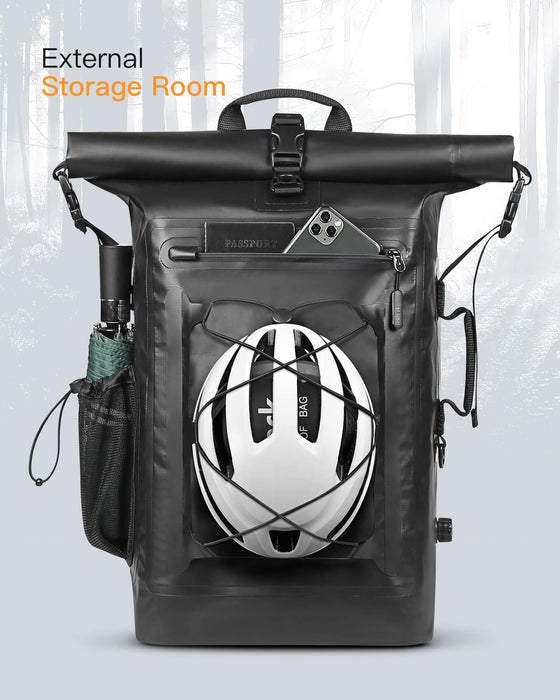 Inateck Plecak rowerowy RollTop plecak męski, 30-35 l, wodoszczelny, wielofunkcyjny organizer ze zdejmowanym paskiem na ramię, zawór wylotowy, wodoszczelny zamek błyskawiczny, do jazdy na rowerze, wędrówek, aktywności na świeżym powietrzu
