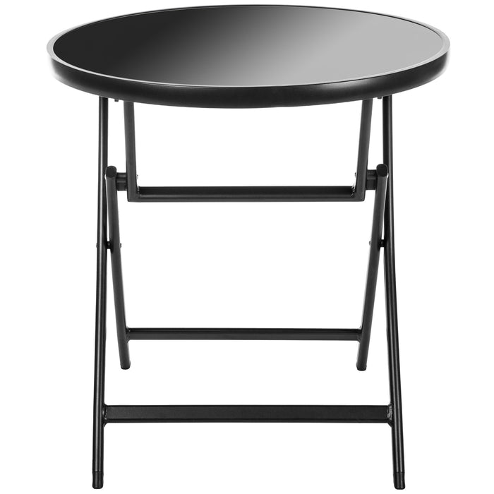 Ultranatura Aluminiowy stół tarasowy, seria Korfa, składany, antracyt, 90 x 70 x 10 cm