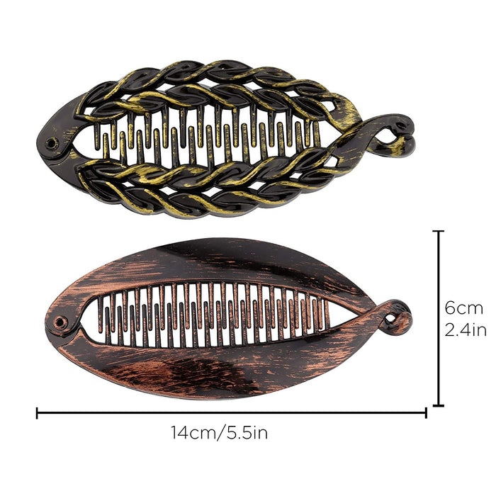 LUTER 6 sztuk 14 cm banan spinki do włosów w kształcie ryby, spinki do włosów, klipsy do włosów dla kobiet (2 style, 3 kolory)