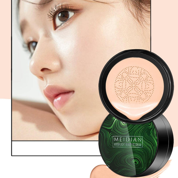 Mushroom Head Air Cushion, Air Cushion Foundation BB Cream, Moisturizing Foundation, Bright Makeup Base Long Lasting With Mushroom Makeup Sponge Wuwai