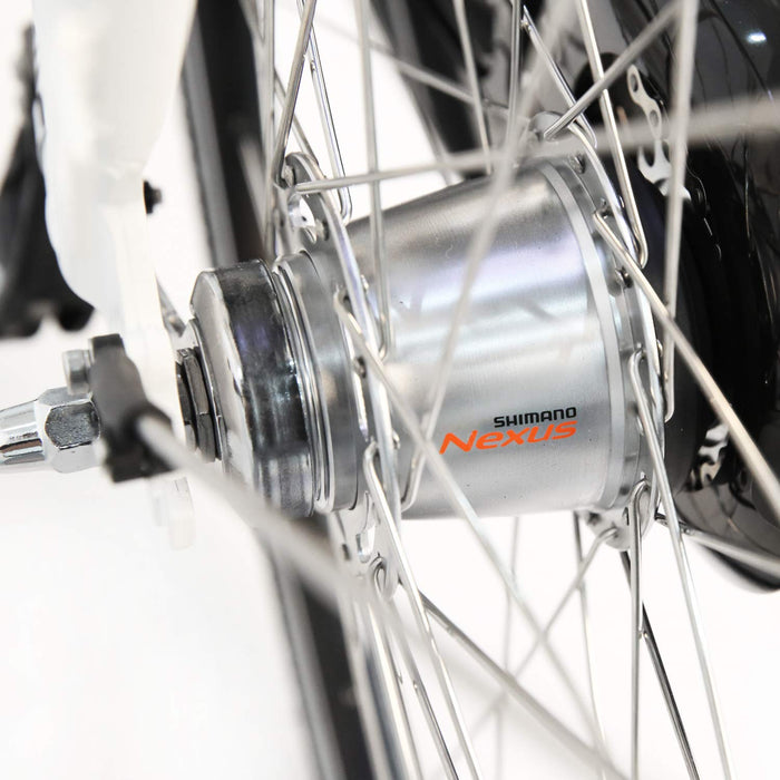 AsVIVA E-Bike damski rower holenderski 28", niskopoczątkujący (akumulator 13 Ah), 7-biegowa przerzutka Shimano, silnik środkowy, hamulce tarczowe, biały