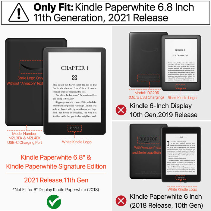 TNP etui ochronne do Kindle Paperwhite 2021 6,8 cala 11 generacji/Kindle Paperwhite 2021 Signature Edition, etui i etui do czytania Kindle Paperwhite , kolor różowy cukierkowy