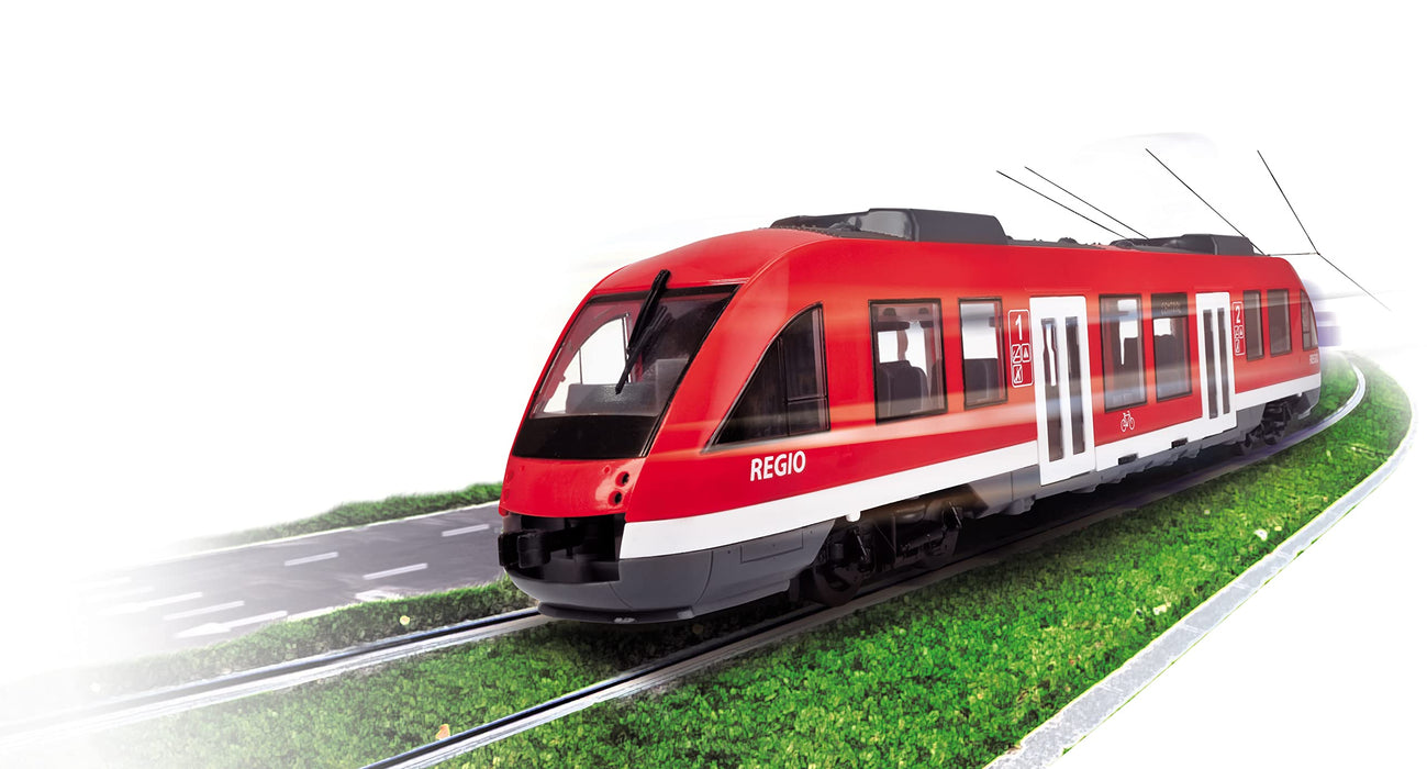 Dickie Toys 203748002 CITY Pociąg miejski wierna replika pełnowymiarowego pociągu, otwierane drzwi i dach, umeblowane wnętrze, skala: 1:43, długość: 45 cm, odpowiedni dla dzieci od 3 lat
