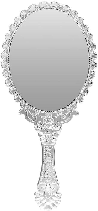 Bluelover Vintage Repousse owalny makijaż kwiatowy lustro ręczne lusterka srebrne kosmetyki