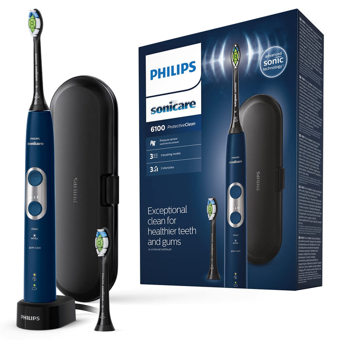 Philips Szczoteczka soniczna Sonicare ProtectiveClean 6100 HX6871/47, Usuwa 10x więcej płytki bakteryjnej, 3 programy, 3 intensywności, Czujnik nacisku, Długi czas pracy