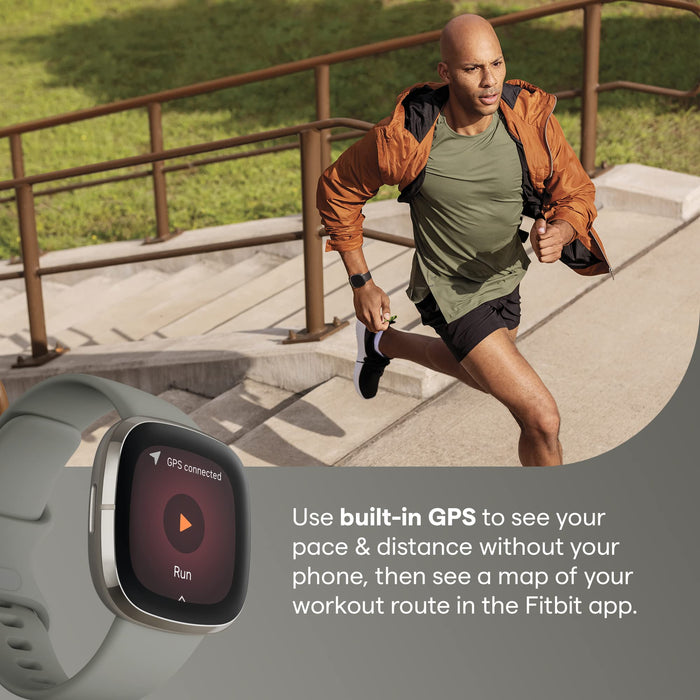 Fitbit Unisex-Adult Sense Activity Tracker, Szary/Srebrny, jeden rozmiar