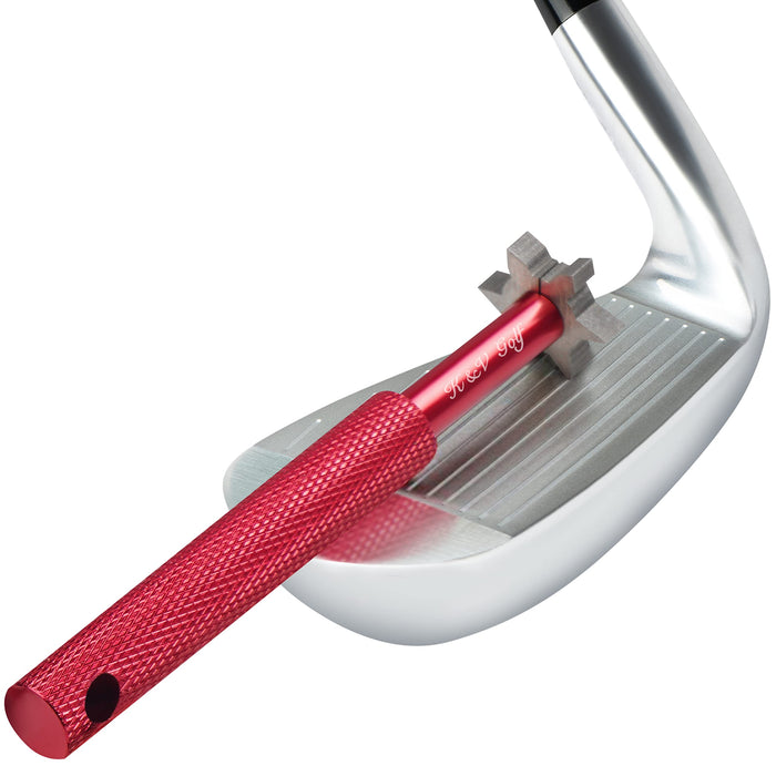 K & V Golf Club ostrzałka do rowków - środek do czyszczenia klubów golfowych i ostrzałka do rowków z 6 głowicami (U,V) - poprawia wirowanie wsteczne i kontrolę piłki - idealny prezent golfowy