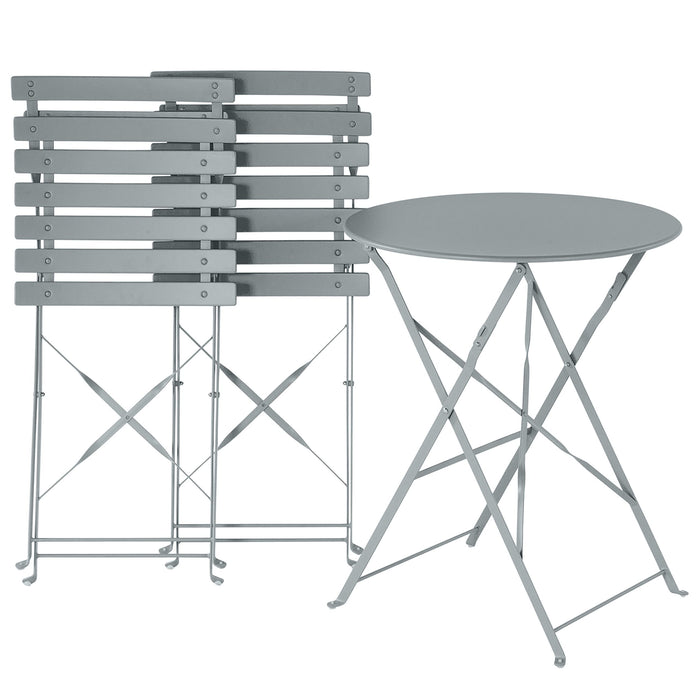 Metalowy zestaw mebli balkonowych szary 2 krzesła stolik ogród taras Fiori