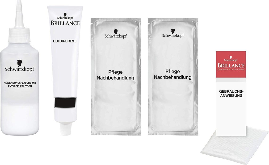 SCHWARZKOPF BRILLANCE Intensywny krem kolorowy 887 mahoniowy poziom 3, z dodatkową obróbką diamentową, 3 sztuki w opakowaniu (3 x 143 ml)