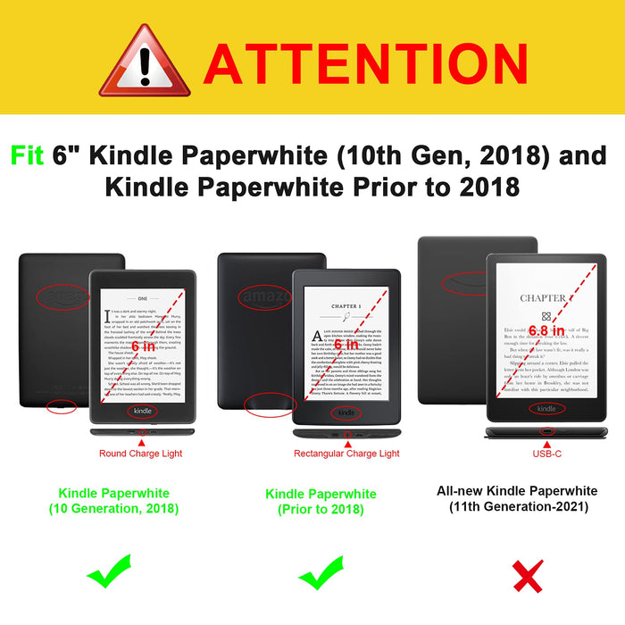 Fintie Etui kompatybilne z Kindle Paperwhite (10. generacji – 2018 / wszystkie generacje) – etui ochronne z przegródką na karty, szlufką na rękę i funkcją automatycznego uśpienia/budzenia w stylu vintage brązowe