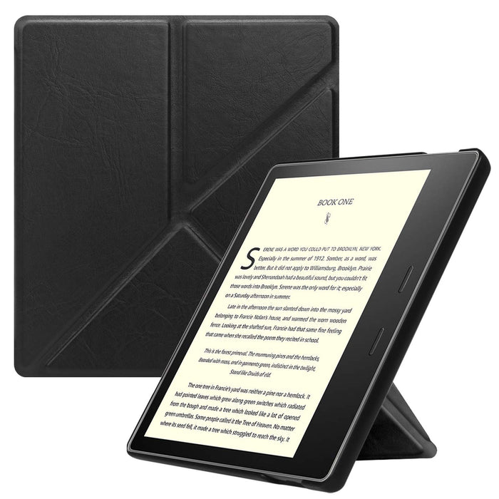 Fintie Pokrowiec kompatybilny z Kindle Oasis 10. generacji (model 2019) 9. generacji (model 2017) - [Seria Origami] Pokrowiec ochronny z funkcją stojaka i funkcją automatycznego usypiania / budzenia (* Czarny)