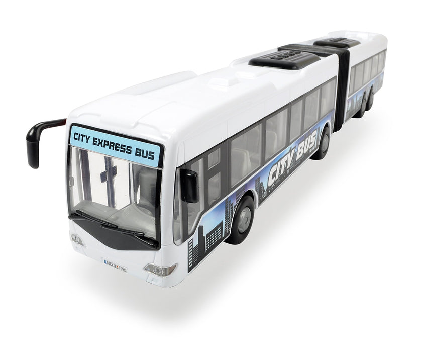 Dickie Toys 203748001 Duży Autobus miejski express, zabawkowy autokar z tarciem, drzwi otwierane, 2 wersje kolorystyczne, wybór koloru losowy czerwony lub niebieski, dla dzieci od 3 lat, 46 cm