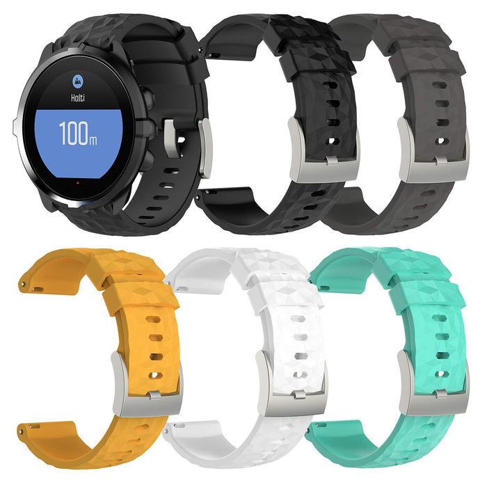 BarRan SUUNTO 9/Suunto 9 paski baro, 24 mm szybkoschnący miękki silikonowy pasek zastępczy do SUUNTO 9/Spartan Sport Wrist HR baro-czerwony