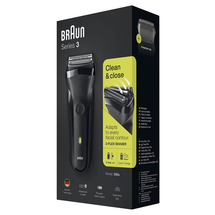 Braun Series 3 300s Golarka Elektryczna, Czarny, 2-Biegunowa, 260 G