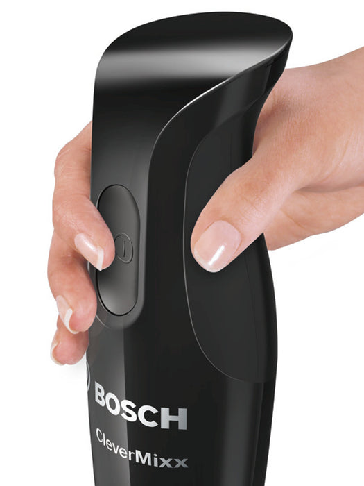 Bosch MSM2610B mikser ręczny CleverMixx z czterema ostrzami, 600 W, czarny/szary blender i deska do siekania różne kolory czarny
