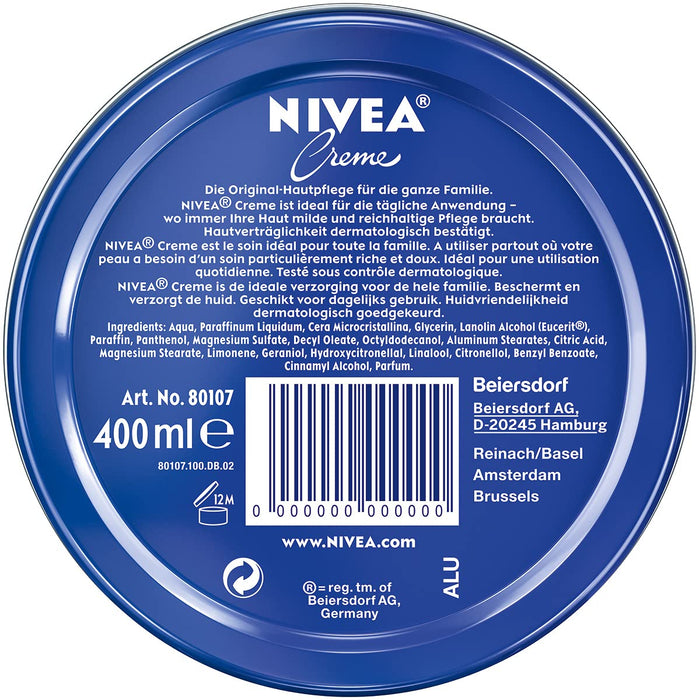 Nivea Item Krem Nawilżający do Wszystkich Rodzajów Skóry - 400 ml