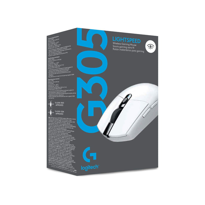 Logitech G305 Lightspeed Wireless Gaming Mouse, Technologia Łączności Bezprzewodowej Lightspeed Nowej Generacji Teraz Dostępna Dla Wszystkich Graczy, Pc/Mac/Chromebook - Biały ,910-005291