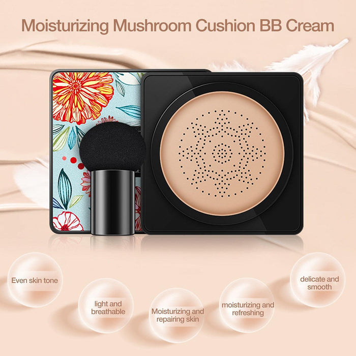 Air Cushion Foundation BB Cream - Moisturizing Mushroom Head Air Cushion Foundation,Long-Lasting Natural Suitable For All Skin (Natural, Ivory_) Horypt