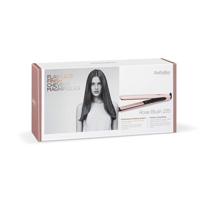 BaByliss Rose Blush 235 Prostownica do włosów z długimi płytkami pokrytymi powłoką tytanowo-ceramiczną 2498PRE