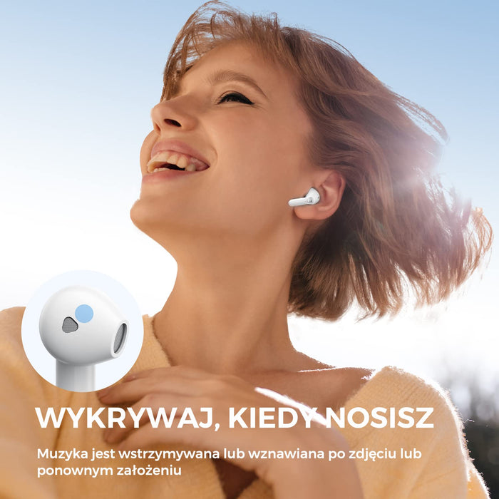 Słuchawki Bluetooth 5.2 SoundPEATS Air 3, Słuchawki Bezprzewodowe Douszne z Qualcomm QCC3040 i aptX-Adaptive, w Wykrywaniu uszu, Podwójne Mikrofony i TrueWireless Mirroring, SoundPEATS APP Tryb Gry