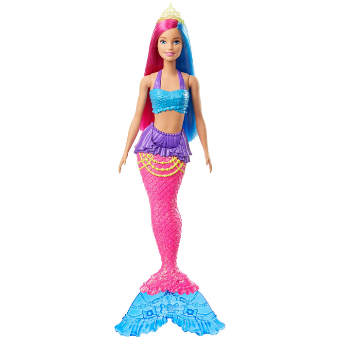 Barbie, Dreamtopia Lalka Syrenka (30 Cm) Z Różowo-Niebieskimi Włosami GJK08