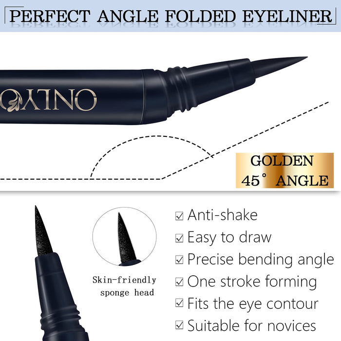 Onlyoily Wodoodporny czarny płynny eyeliner w płynie do nakładania podkładek pod oczami, długotrwały eyeliner