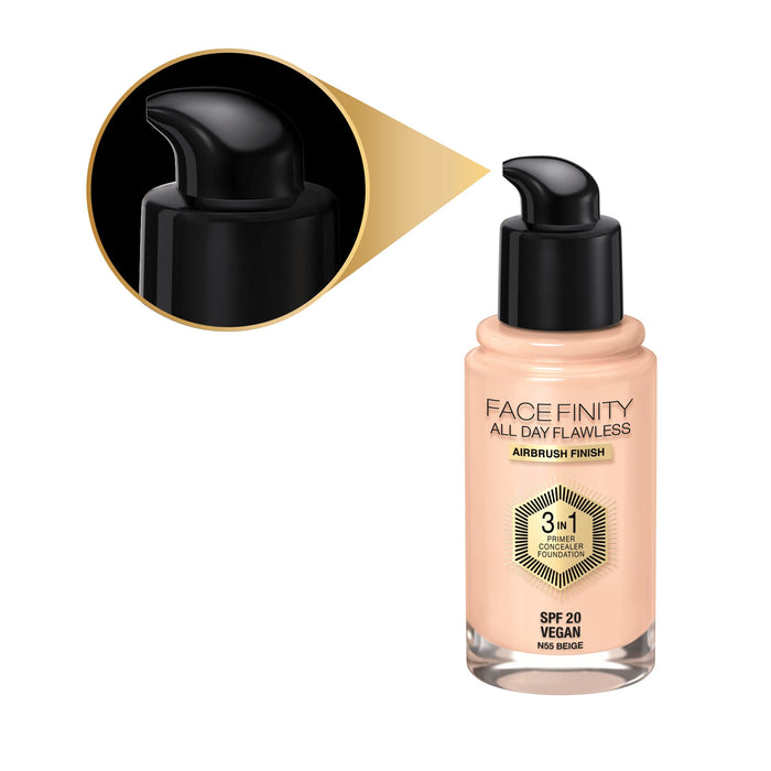 Max Factor Facefinity All Day Flawless 3 w 1 kryjący podkład w płynie nr 055 - Beige