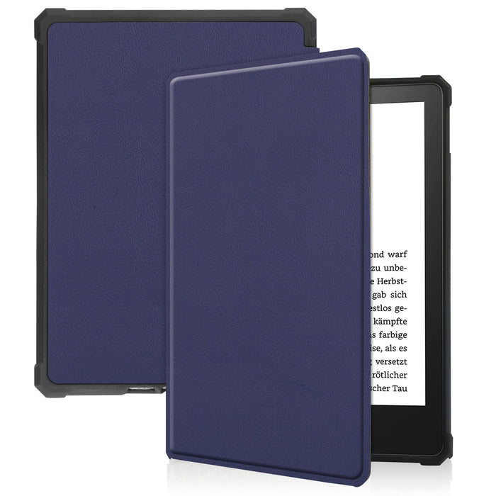 Miimall Etui ze skóry PU kompatybilne z Kindle Paperwhite 11. generacji 2021, odporne na wstrząsy ultralekka miękka ramka TPU skórzana inteligentna ochronna powłoka z funkcją automatycznego budzenia/snu do Kindle Paperwhite 11th-Blue